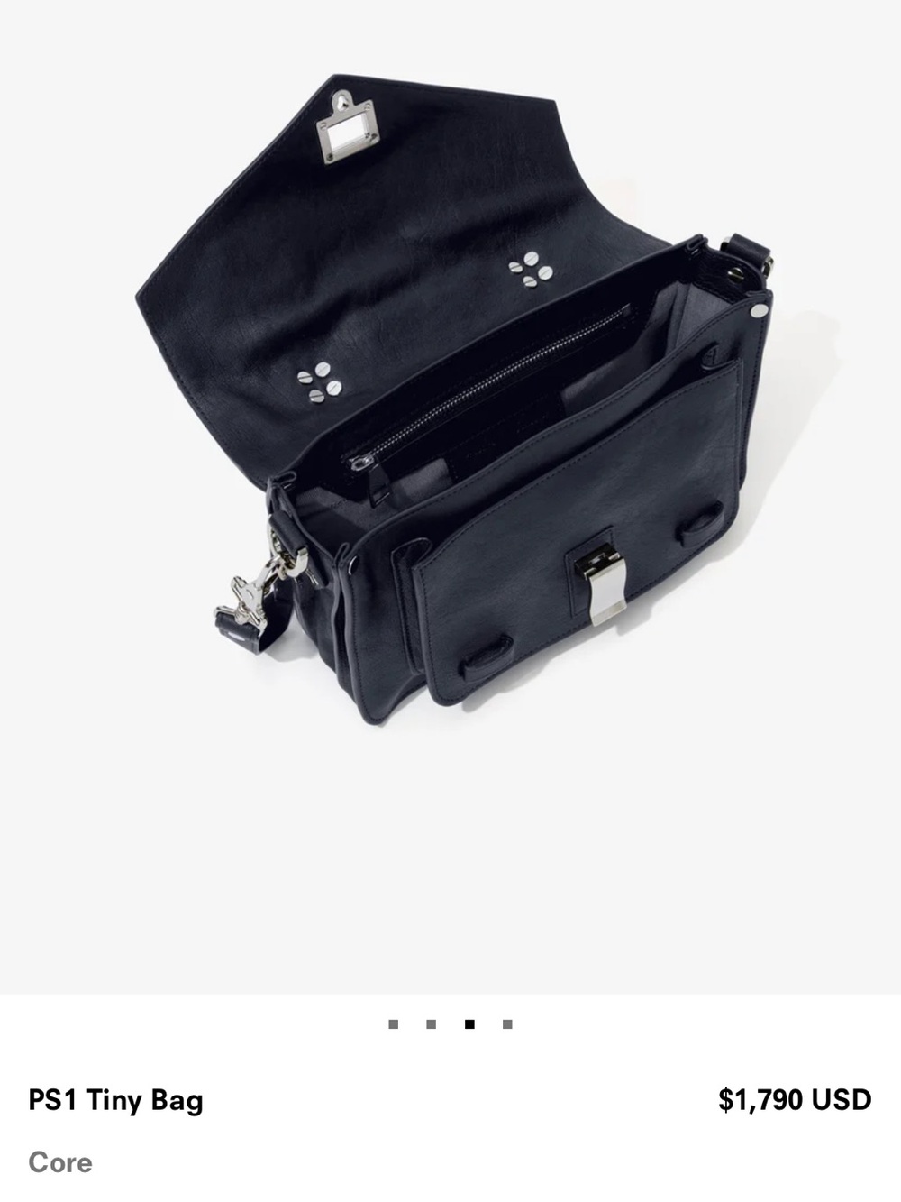 Proenza Schouler Black Leather Messenger Satchel with Top Handle - Picture 4 of 7